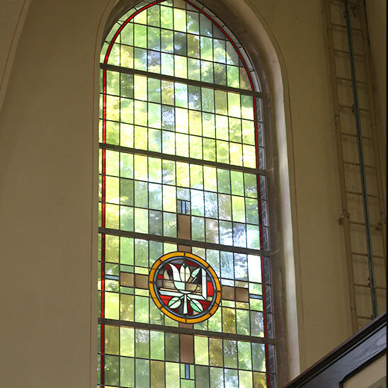 Detailfoto der Kirche Herz Jesu Oberlohberg Dinslaken